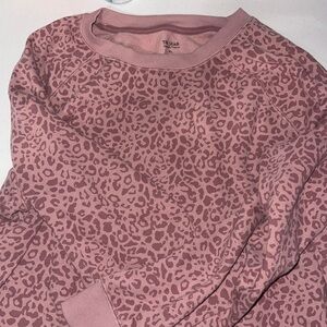 Pink Leopard Fleece Sweatshirt